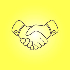 Handshake sign icon. Successful business symbol. Flat design style.