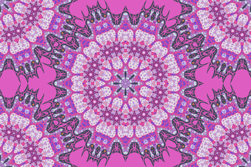 Vintage purple seamless pattern filigree circles