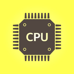 Circuit board  icon. Technology scheme square symbol. Flat design style.