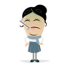 funny clipart of a sick woman