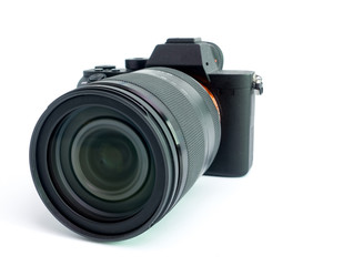 Fototapeta premium digital mirrorless photo camera with zoom lenses