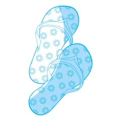 Foto op Plexiglas Flip flops sandals icon vector illustration graphic design © Gstudio