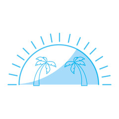 Island tree palms icon vector illustration graphic design