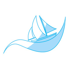 Sailboat ship isolated icon vector illustration graphic design