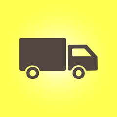 Delivery truck sign icon. Cargo van symbol. Shipments and free delivery. Flat style. Vector.