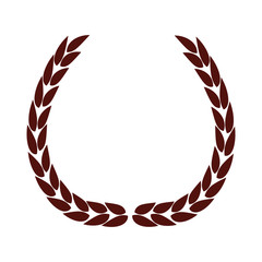 wreath of leaves icon over white background vector illustration