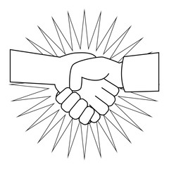 Hands with clenched fist icon over white background vector illustration