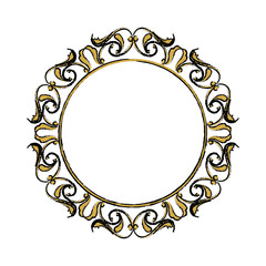 floral frame border decorative design element and fancy ornament