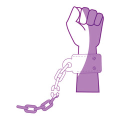 hand with handcuffs icon over white background vector illustration
