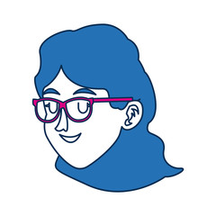 Obraz na płótnie Canvas portrait of blue hair woman character face
