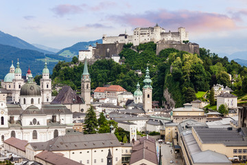 Fototapeta premium Salzburg stare miasto panorama