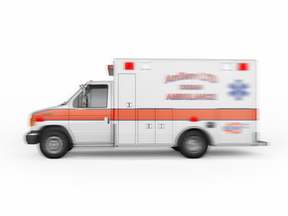 Ambulance emergency on a white background. 3D rendering