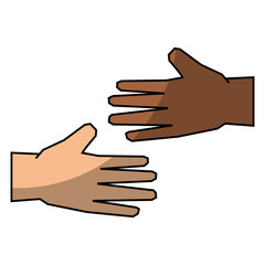 Diversity handshake symbol icon vector illustration graphic design