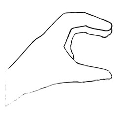 human hand icon over white background vector illustration