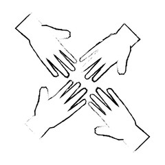 human hands icon over white background vector illustration