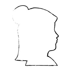 silhouette of womans head icon over white background vector illustration