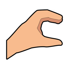 human hand icon over white background vector illustration