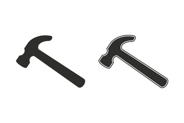 Hammer vector icon.