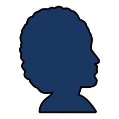 silhouette of womans head icon over white background vector illustration