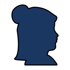 silhouette of womans head icon over white background vector illustration
