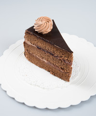 cake or chocolate cake slice on a background.