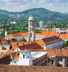 Fototapeta premium Tower of the Church of Mary Magdalene, Hungary