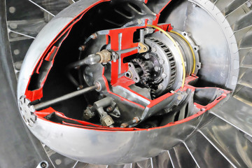 front part of the turbo jet engine cutaway.