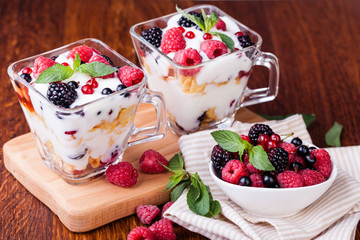 yogurt with muesli and berries