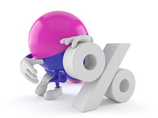 Obraz na płótnie Canvas Paintball character with percent symbol