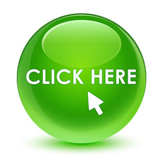 Click here glassy green round button
