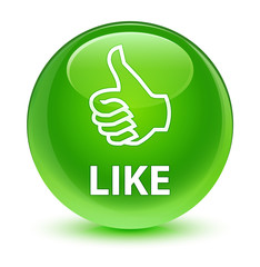 Like glassy green round button