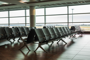 Fototapeta na wymiar contemporary lounge with seats in the airport