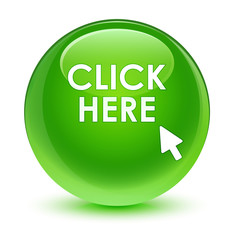Click here glassy green round button