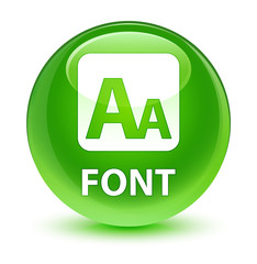 Font glassy green round button