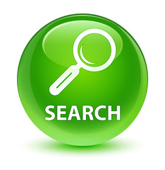 Search glassy green round button
