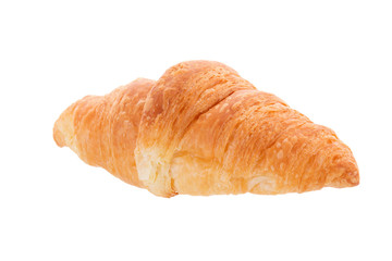 Freshly baked croissants isolated on a white background