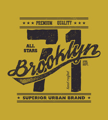 vintage brooklyn typography, t-shirt graphics, vector illustration