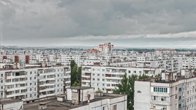 Time Lapse - city clouds over poor living districts