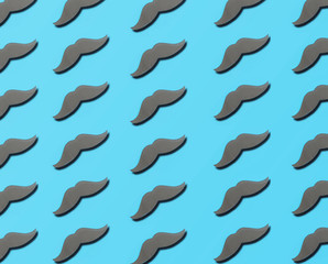 Creative layout made of paper mustache. Flat lay