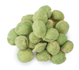 Wasabi Peanuts isolated on white