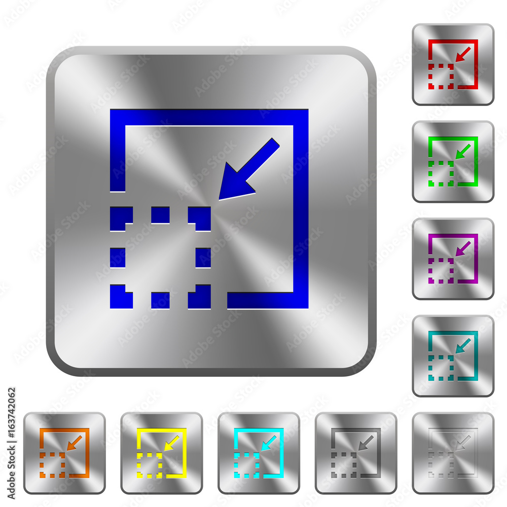 Poster minimize element rounded square steel buttons