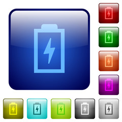 Battery with energy color square buttons