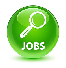 Jobs glassy green round button