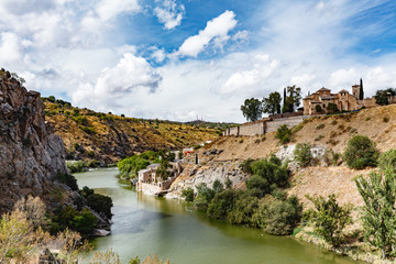 Fototapeta na wymiar Panoramic view of Toledo Spain on a summer day