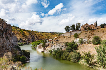 Panoramic view of Toledo Spain on a summer day