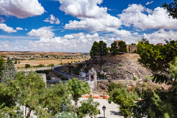 Fototapeta na wymiar Panoramic view of Toledo Spain on a summer day