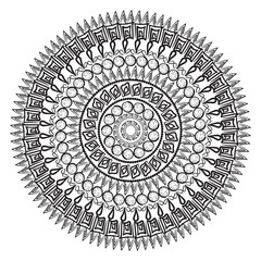 Mandala contour for book coloring