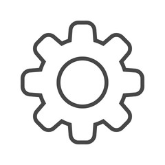 Gear Thin Line Vector Icon. Flat icon isolated on the white background. Editable EPS file. Vector illustration.