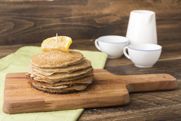 Pancakes with lemon and sugar
