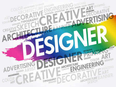DESIGNER word cloud, creative business concept background